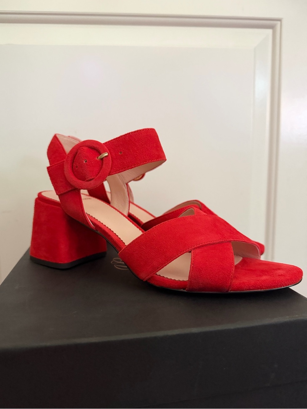 J.Crew Red Suede Penny sandals - 8.5